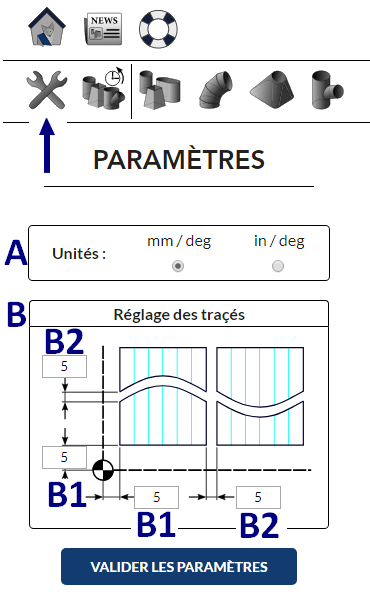 Réglage des paramètres du logiciel de traçage MetalFox